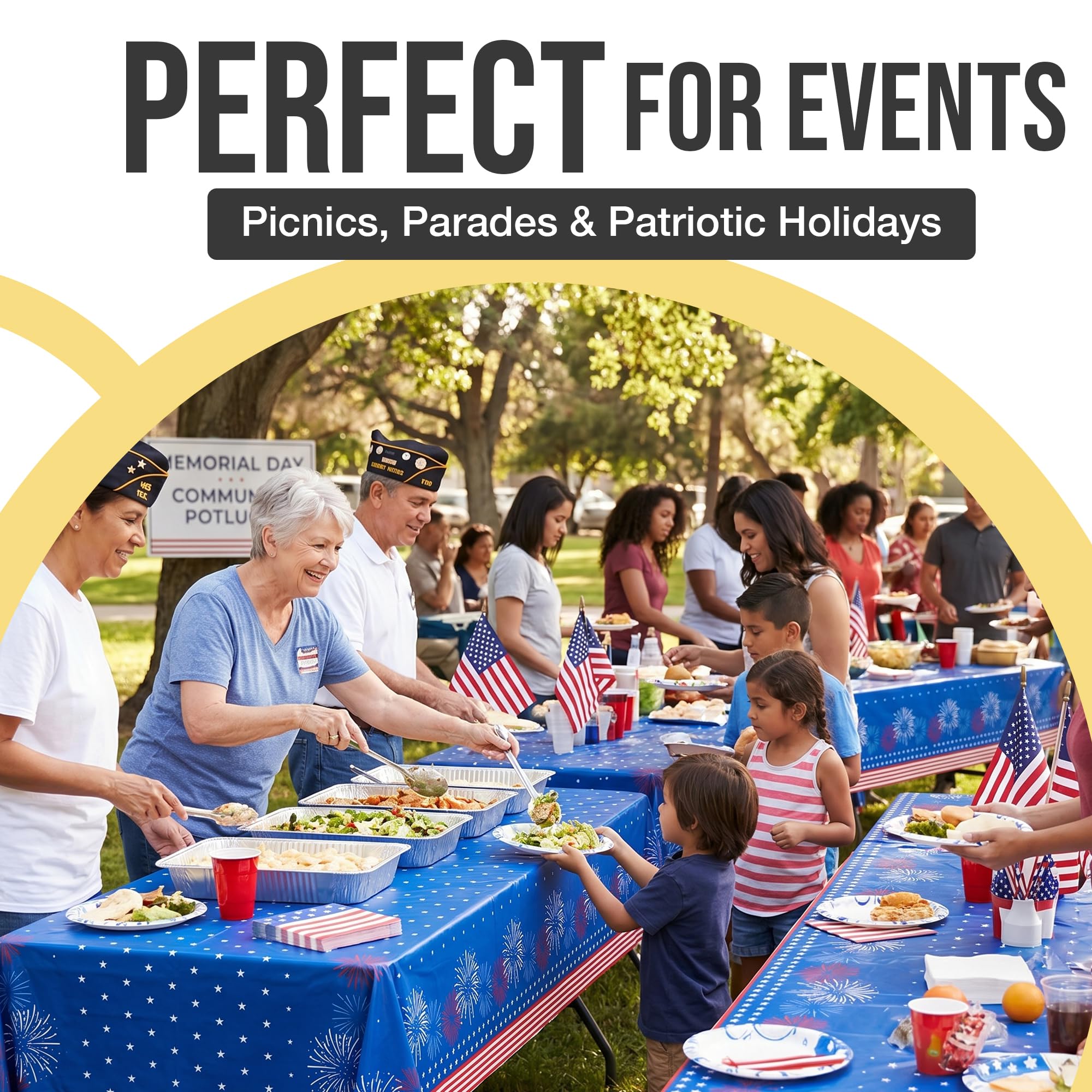 6 Pack Patriotic Starburst Table Cover | 54 in. x 108 in.