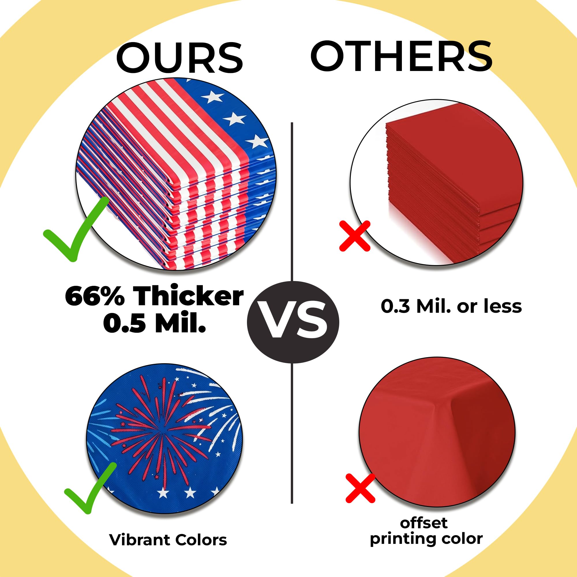 6 Pack Patriotic Starburst Table Cover | 54 in. x 108 in.