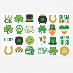 Lucky St. Patrick's Day Temporary Tattoos ‚Äì 24-Pack