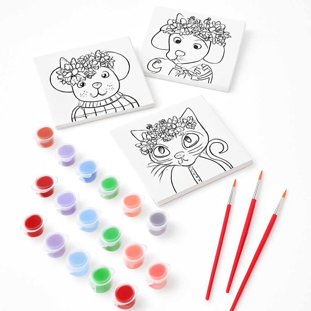 Paint Your Own Animal Canvas Kit - 8-Count