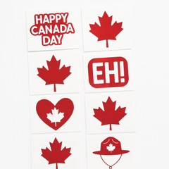 Canada Day Celebration Tattoos, 16-Pack