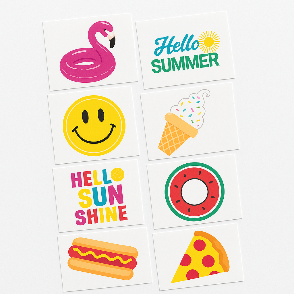 Summer Fun Pool Party Tattoos, 8-Count