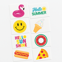Summer Fun Pool Party Tattoos, 8-Count