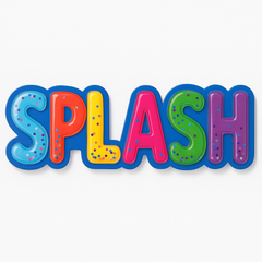 Colorful "Splash" Pool Party Confetti Sign
