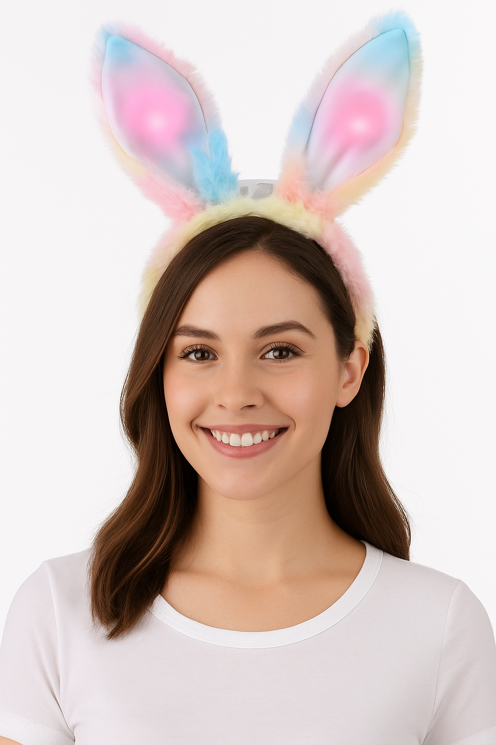 Light-Up Rainbow Bunny Ears Headband ‚Äì Easter Accessory