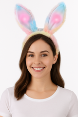 Light-Up Rainbow Bunny Ears Headband ‚Äì Easter Accessory