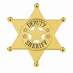 Gold Deputy Sheriff Badges - Western Party Accessories (8-Pack)