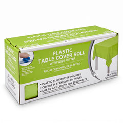 Kiwi Green Plastic Table Cover Roll with Slide Cutter - 54" x 126 ft