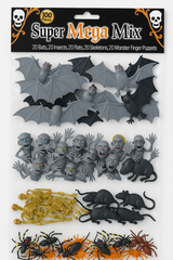 Super Mega Mix Halloween Creepy Crawly Favors, 100-Pack