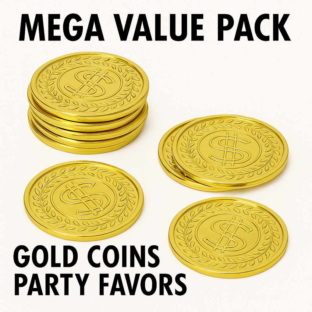 Mega Value Pack Gold Coins Party Favors