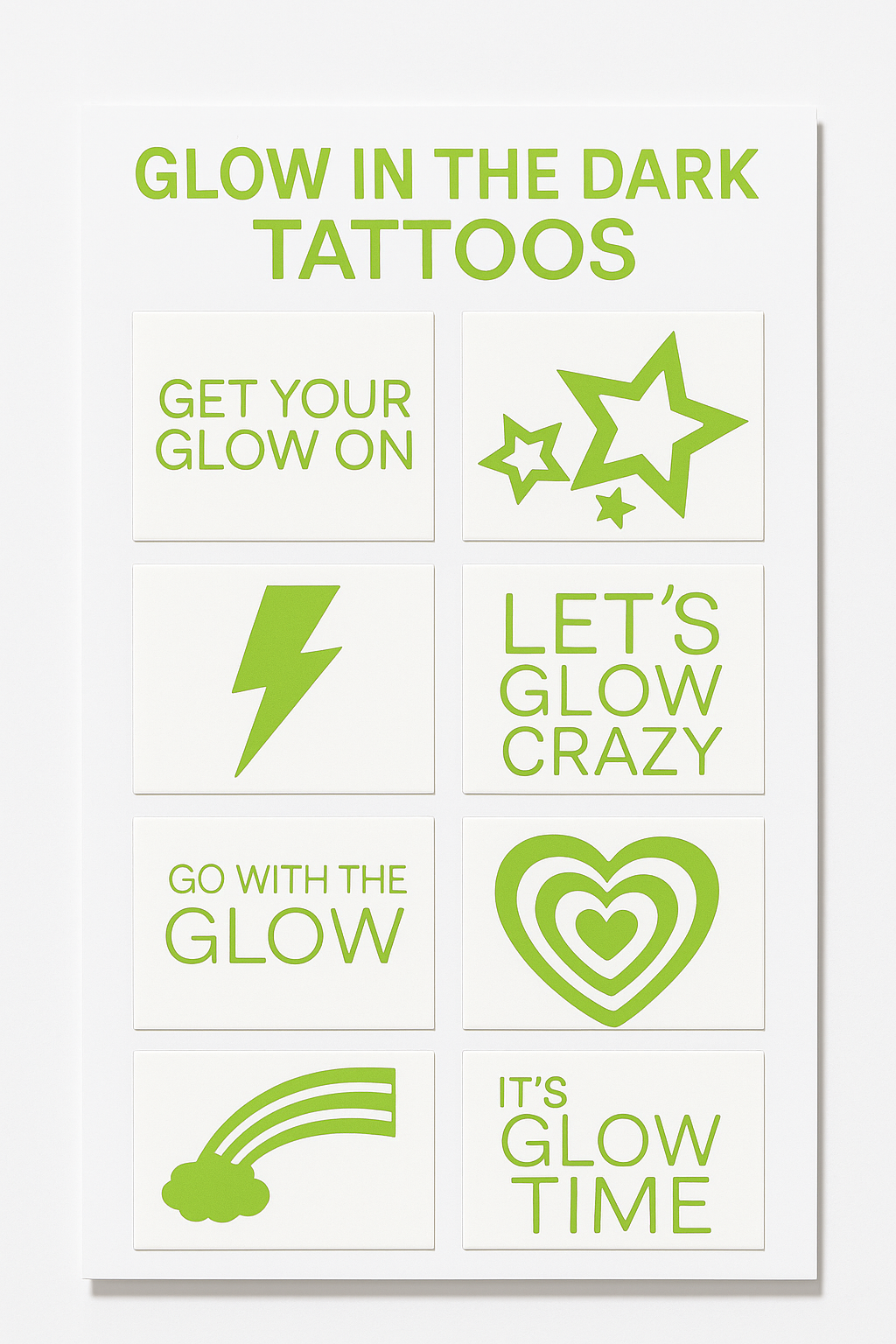 Glow In The Dark Tattoo Party Pack - 16 Count