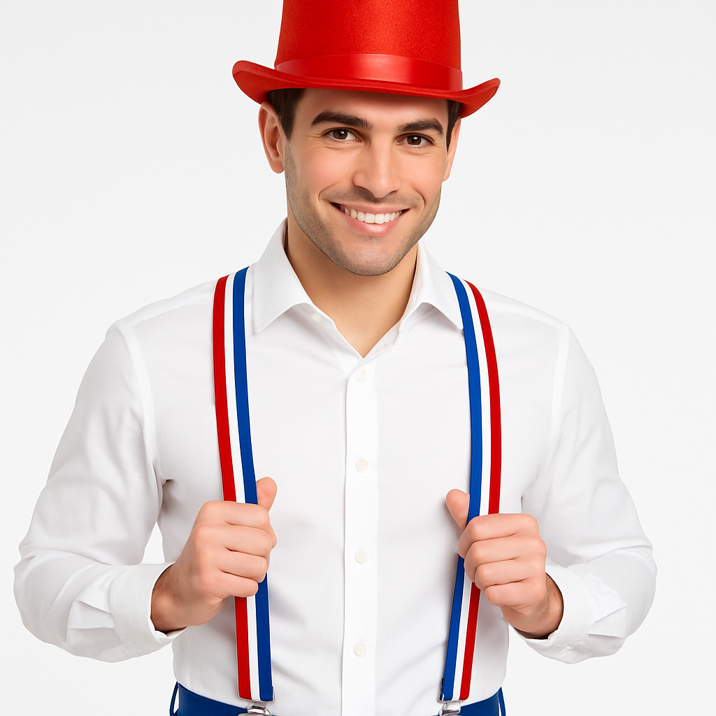 Red, White, and Blue Striped Suspenders