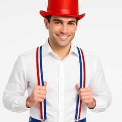 Red, White, and Blue Striped Suspenders