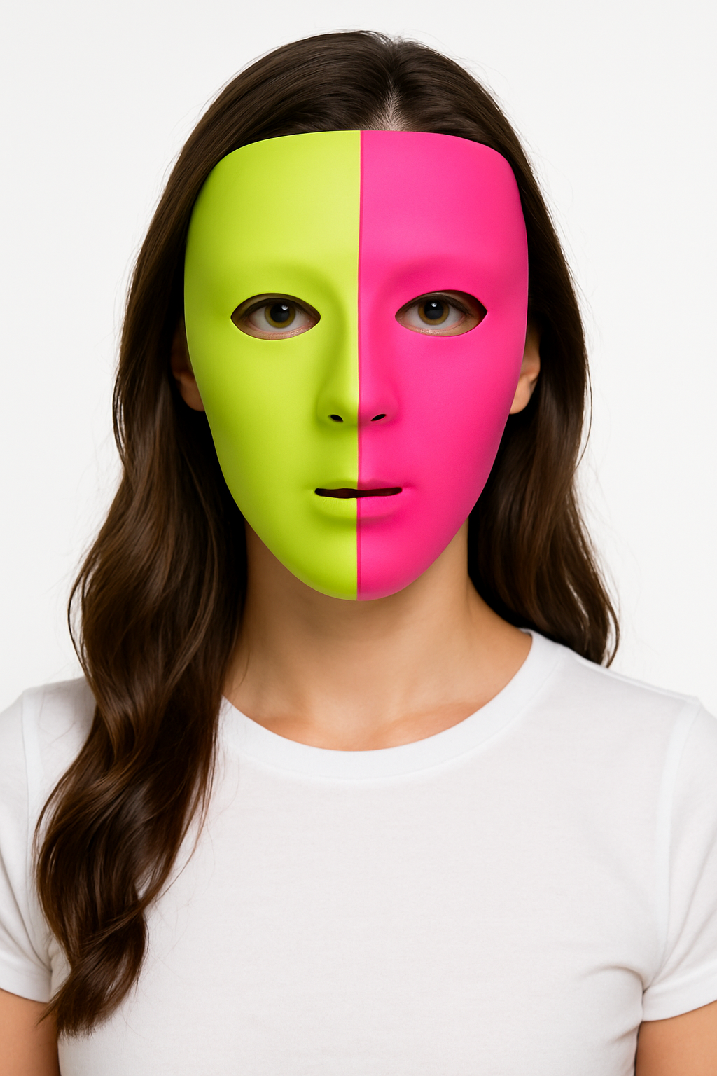 Bright Pink Full Face Mask - Team Spirit Costume Accessory