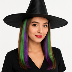 Enchanting Witch Hair Extension ‚Äì Purple and Green Halloween Accessory