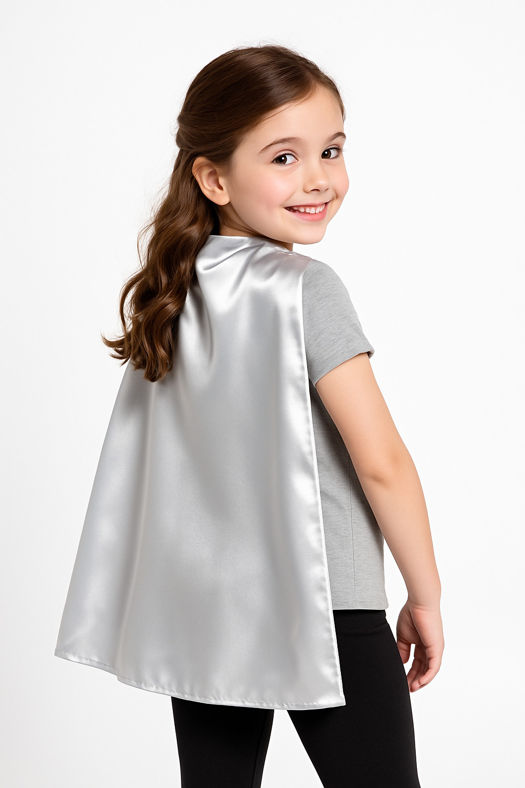 Silver Superhero Cape Costume Accessory