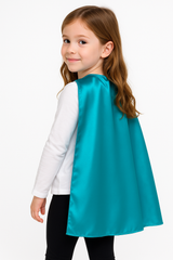 Turquoise Superhero Cape Costume Accessory for Kids and Adults