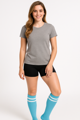 Turquoise Athletic Knee-High Socks for Team Spirit