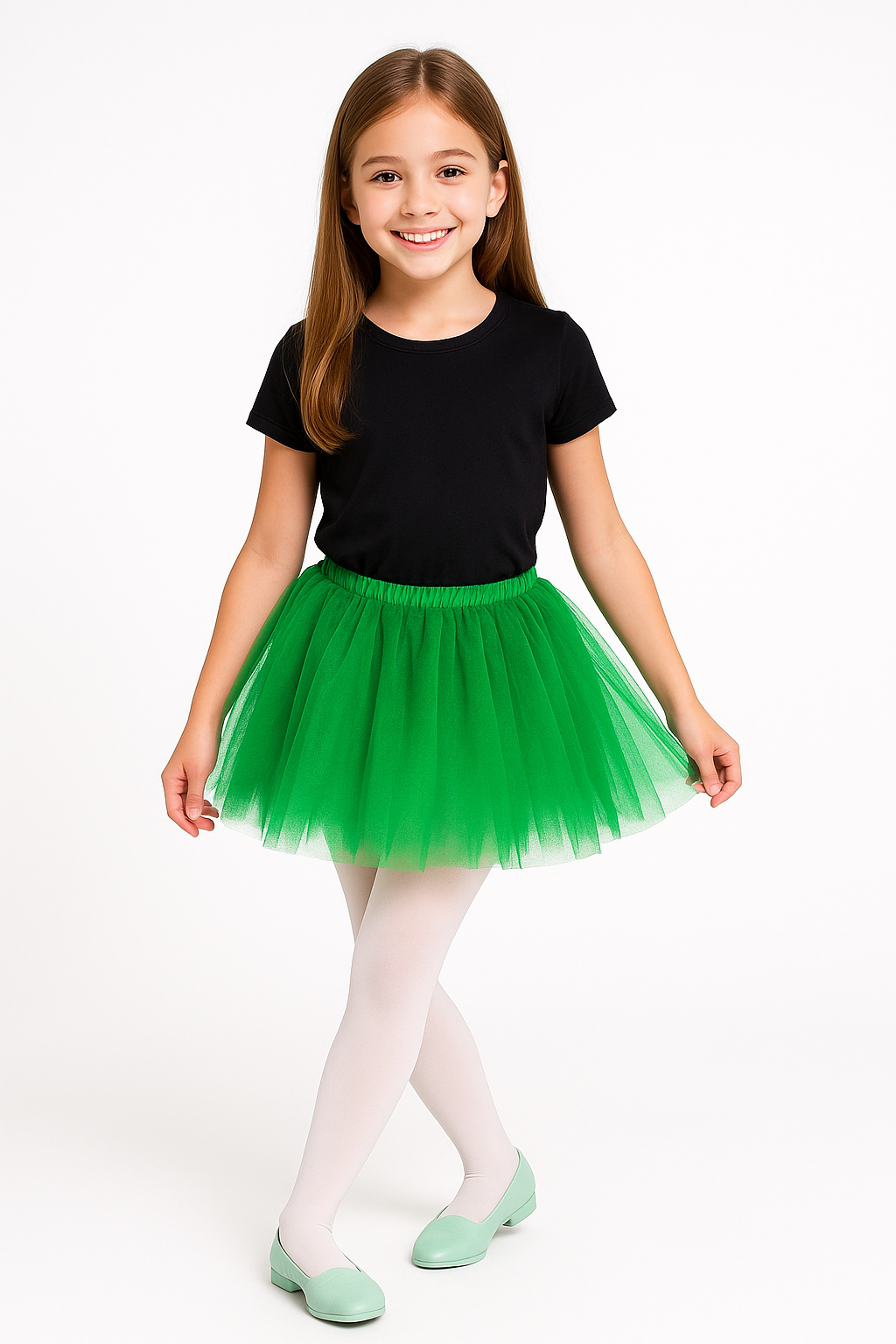 Festive Green Child's Tutu - Shimmering Costume Accessory