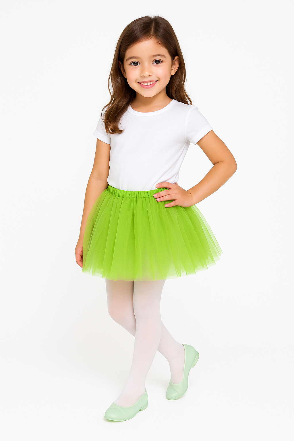 Kids' Kiwi Neon Tutu Skirt - Shimmering Tulle Costume Accessory
