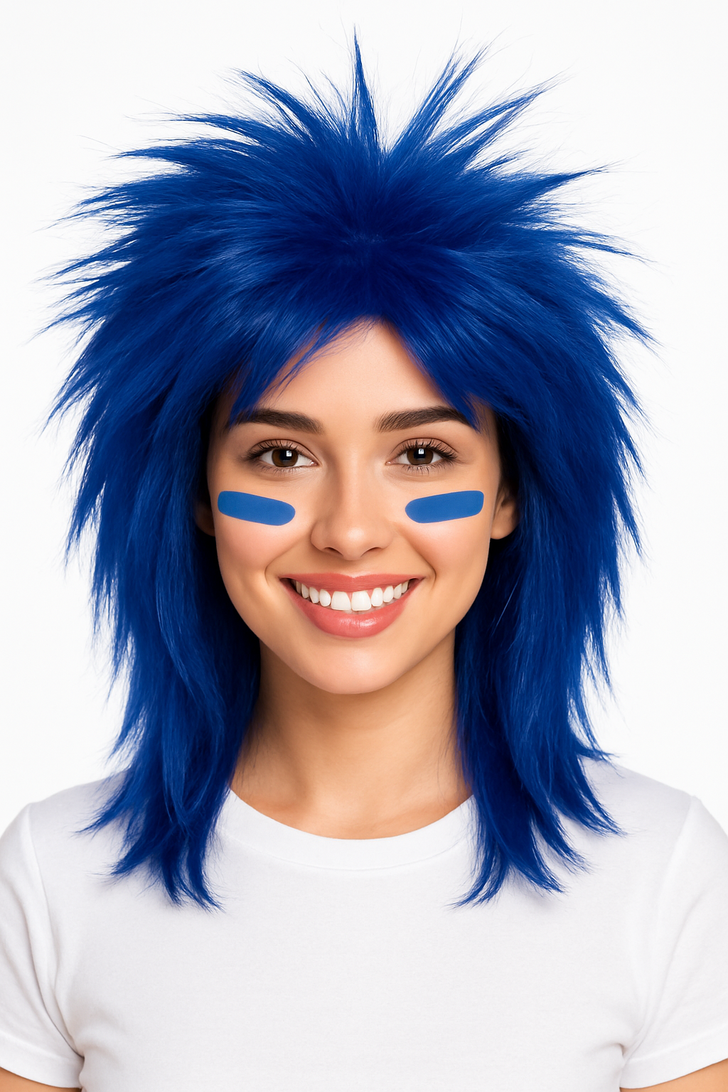 Vibrant Royal Blue Crazy Team Spirit Wig