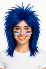 Vibrant Royal Blue Crazy Team Spirit Wig