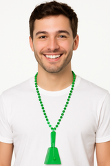 Festive Green Clacker Necklace - Wearable Noisemaker & Party Accessory