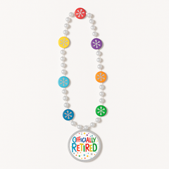 Happy Retirement "Officially Retired" Beaded Necklace with Pendant