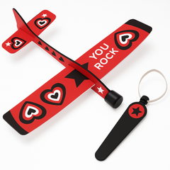 "You Rock" Valentine‚Äôs Day Glider Toys with Launchers - 12 Pack