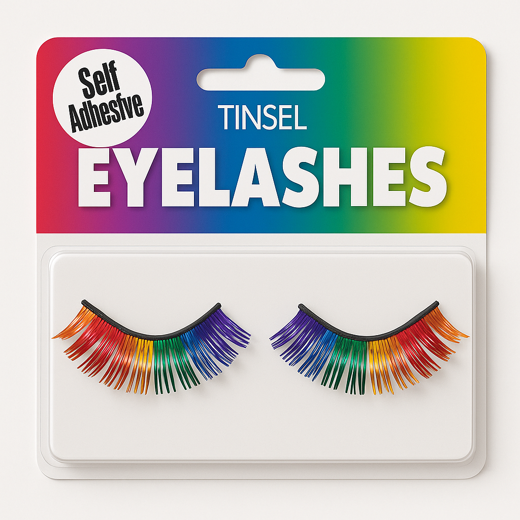 Black Tinsel Self-Adhesive False Eyelashes
