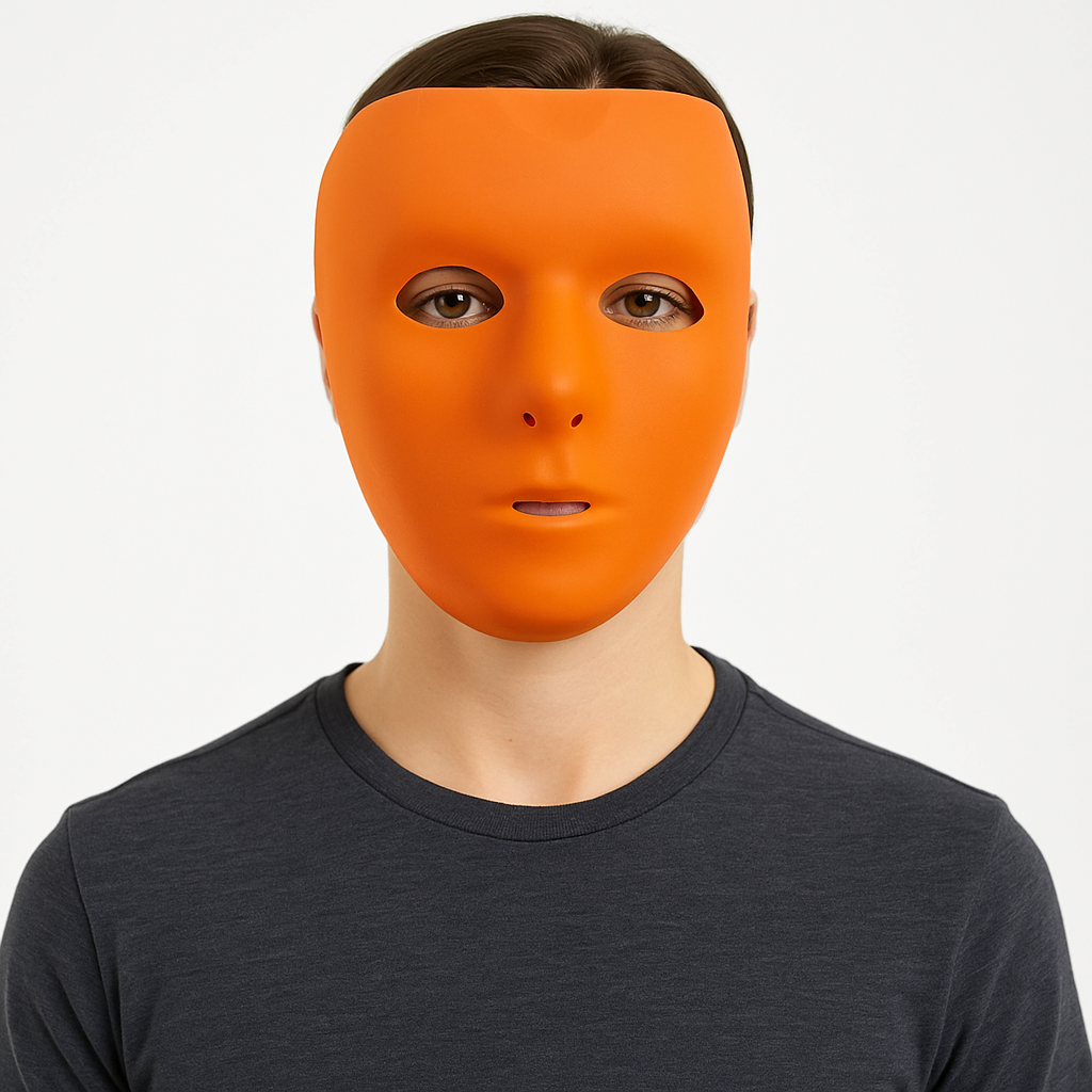 Vibrant Orange Full Face Mask ‚Äì Costume Accessory