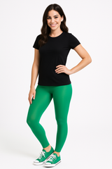 Festive Green Footless Tights - One Size