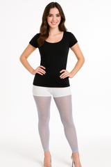Silver Footless Tights - Shimmering Costume Accessory