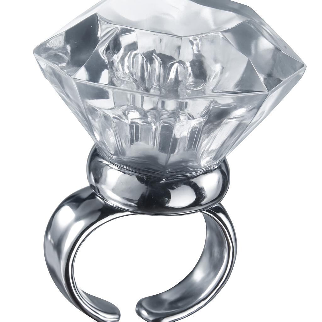 Giant Light-Up Engagement Ring with Flashing Blue Light