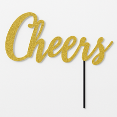 Glittering Gold "Cheers" Photo Booth Prop for New Year's Eve