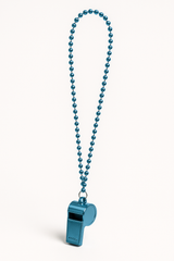 Light Blue Beaded Whistle Necklace - Perfect for Team Spirit Events