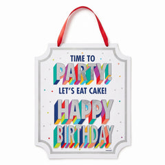 Colorful "Here's to Your Birthday" Hanging Sign