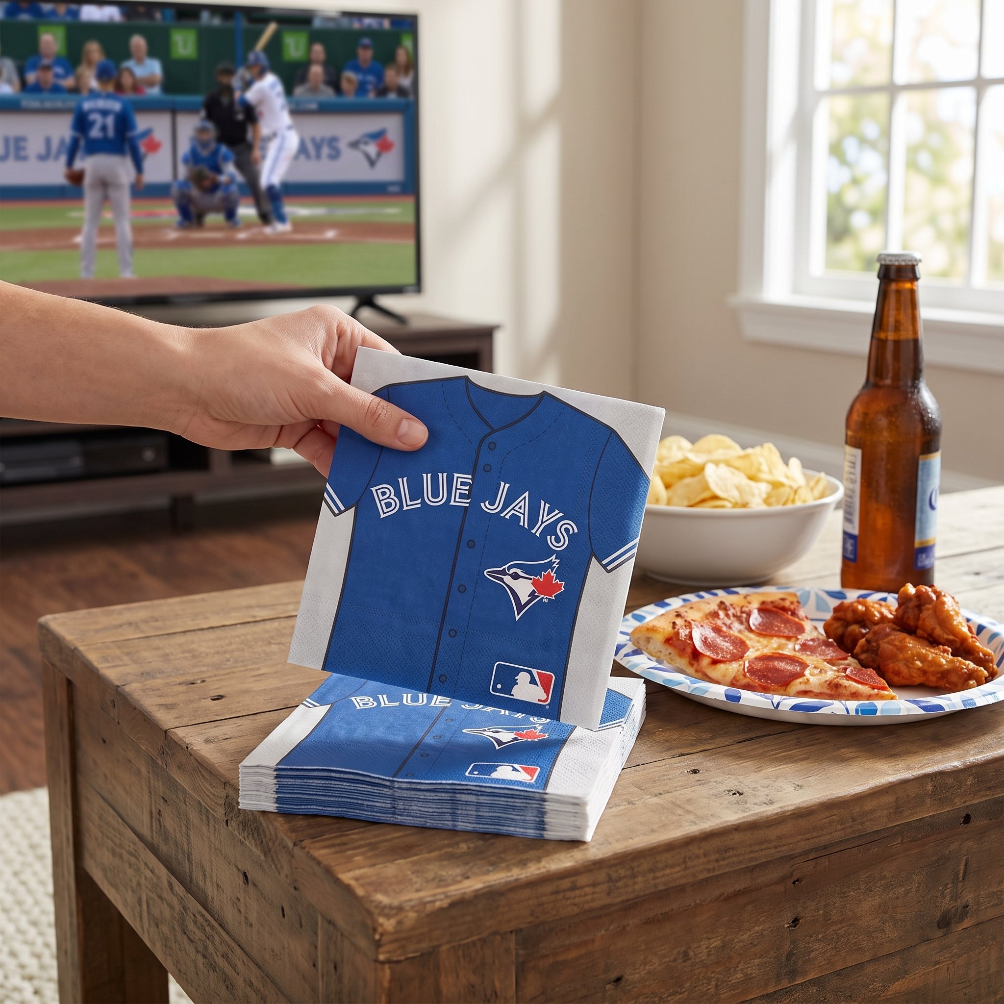 Toronto Blue Jays MLB Jersey Lunch Napkins - 6.5 In. x 6.5 In., 36-Pack