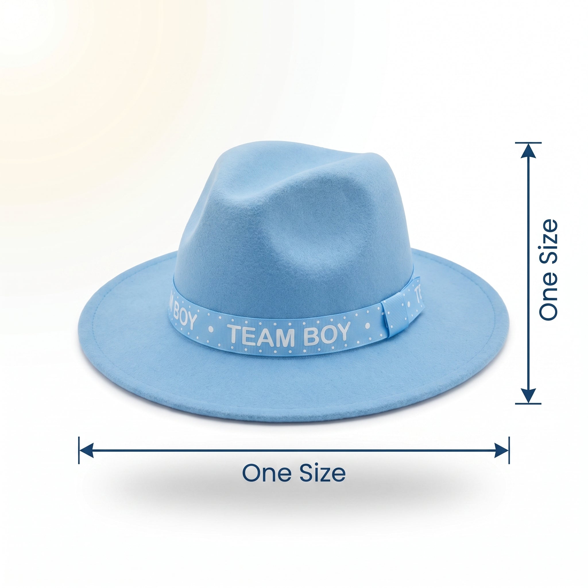 "Team Boy" Gender Reveal Felt Hat - Blue Baby Shower Wearable