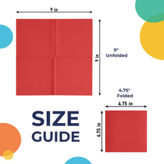 Red Beverage Napkins | 4.75 in. x 4.75 in. | 50 Count