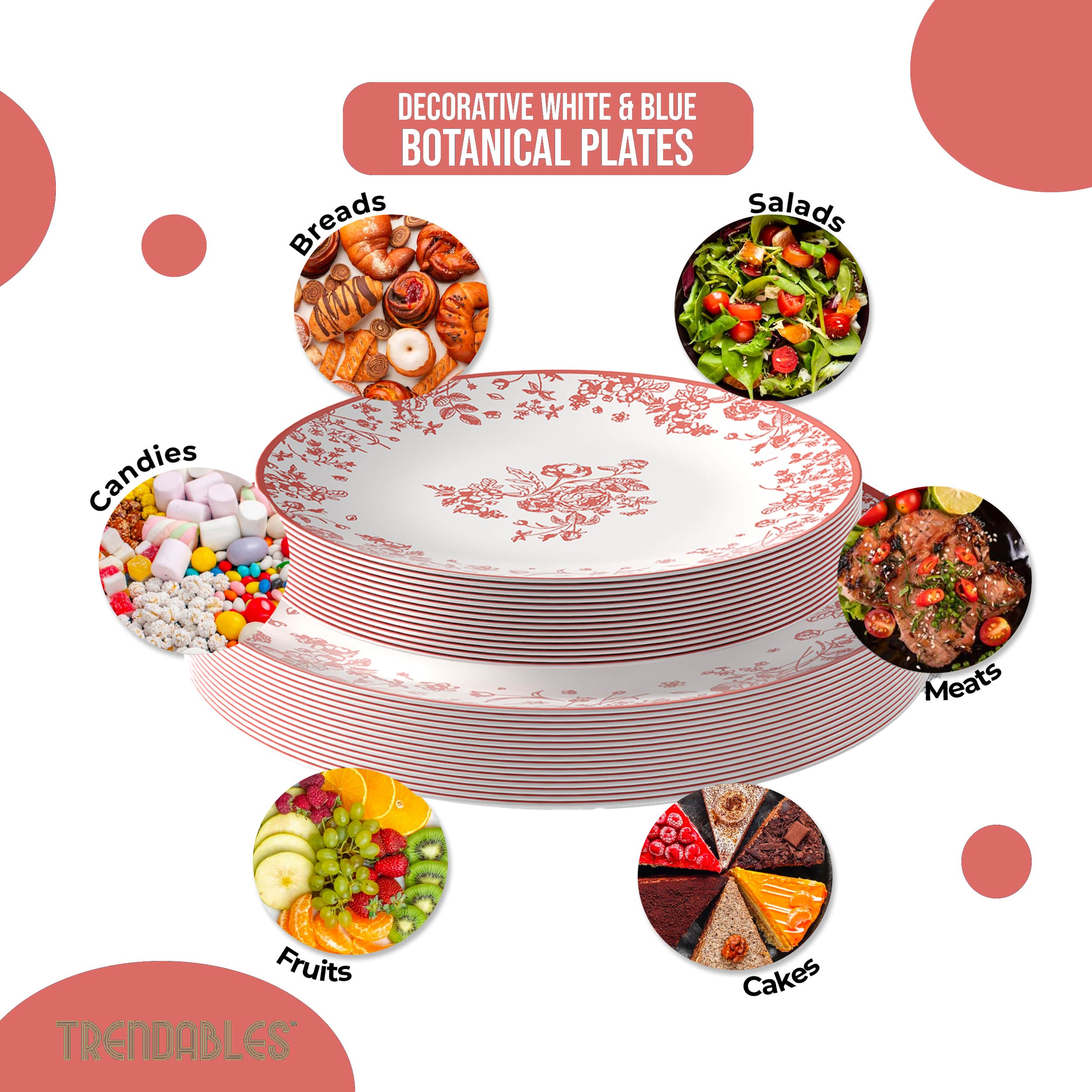 8 In. Toile Plastic Plates | 120 Count