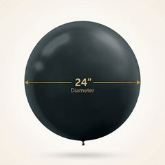 Elegant Black Latex Balloons, 24-Inch, 4-Pack