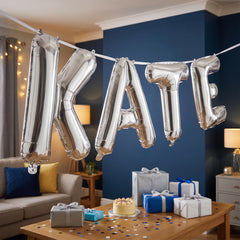 Silver Foil Letter K Balloon - Air Filled