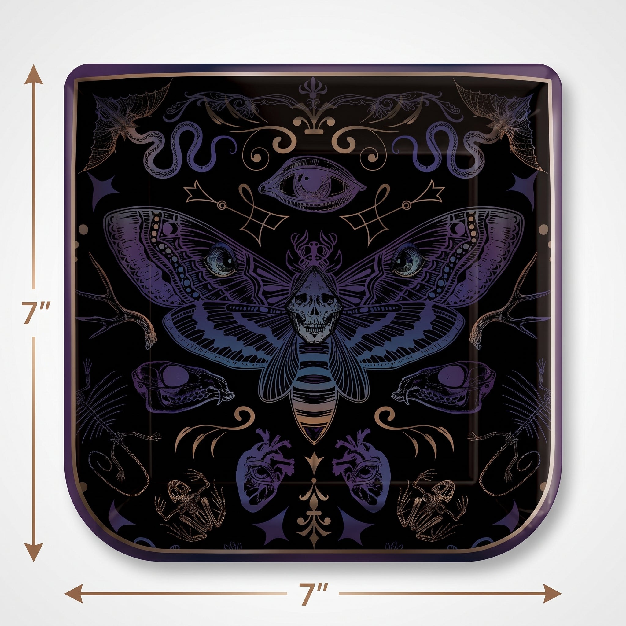 Dark Academia Halloween 7" Square Paper Plates
