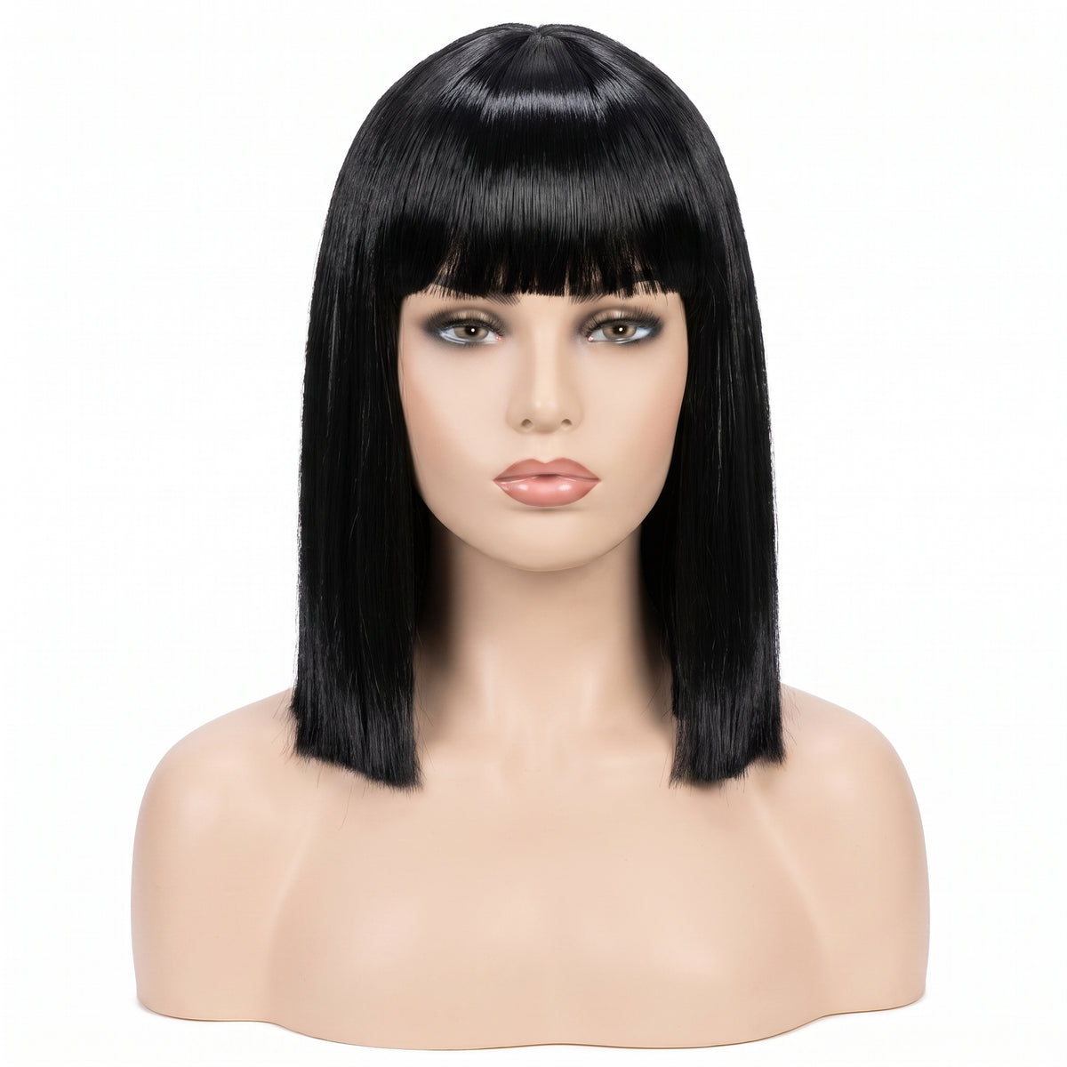 Sleek Blunt Bob Hair Wig - Black, One Size