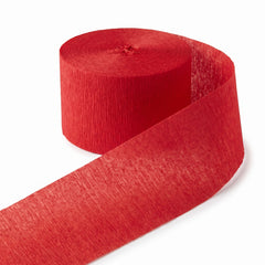 Vibrant Red Crepe Streamer Roll - 81 Feet