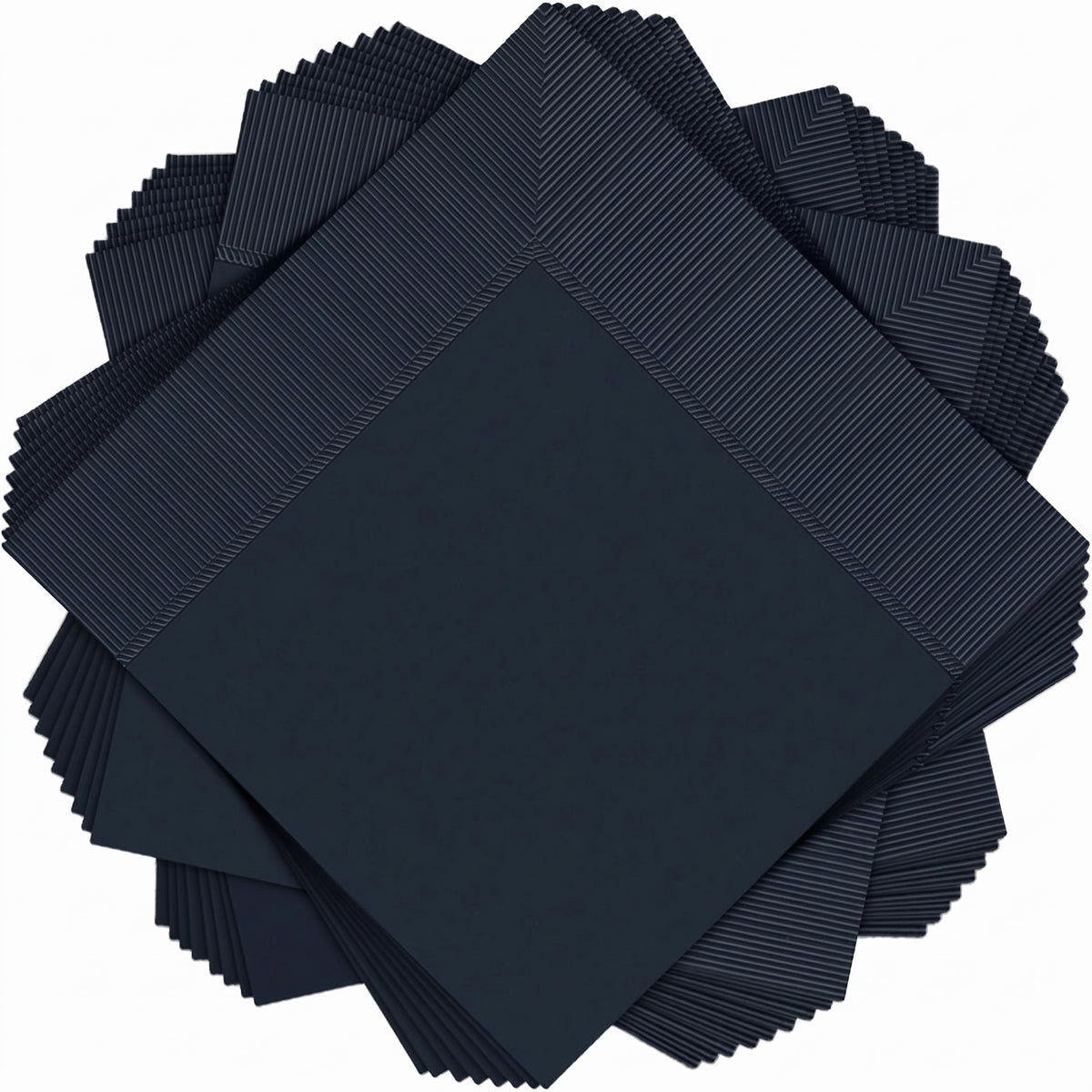 Elegant Jet Black Lunch Napkins - 6.5 in. x 6.5 in.