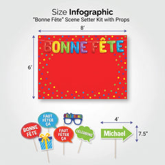 Colorful "Bonne Fete" Scene Setter Kit with Props