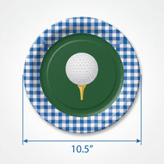 Golf-Themed 10.5" Disposable Paper Plates - 20 Pack