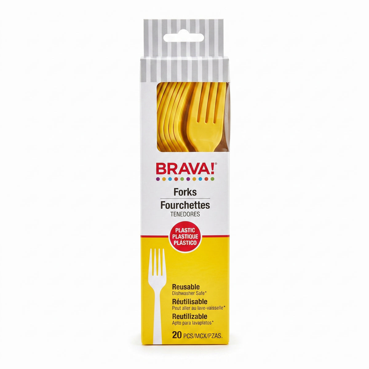 Sunshine Yellow Plastic Forks - 7.5 in. - 20 Pack